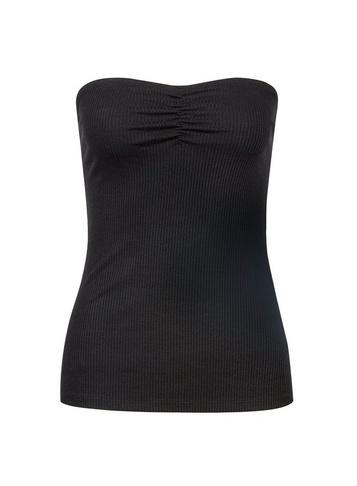 Dorothy Perkins Black Rib Ruched Bandeau Top
