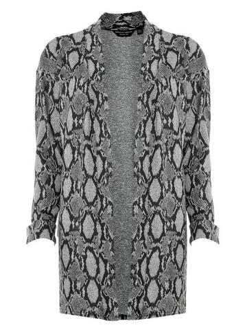 Dorothy Perkins Grey Snake Print Brushed Cardigan