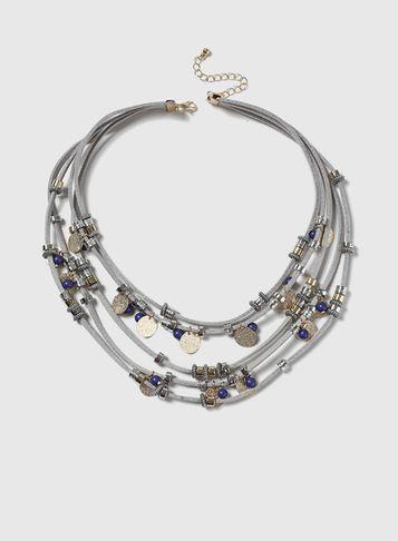 Dorothy Perkins Fabric And Bead Necklace