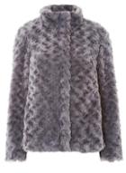 Dorothy Perkins Grey Swirl Faux Fur Coat