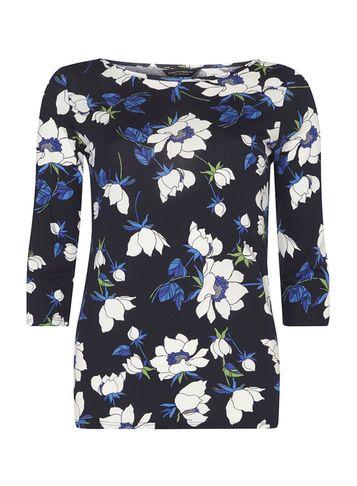 Dorothy Perkins Navy Floral Print T-shirt