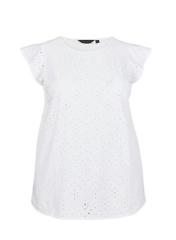 Dorothy Perkins *dp Curve White Borderie Top