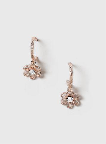 Dorothy Perkins Flower Drop Hoop Earrings