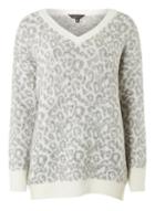 Dorothy Perkins Petite White Snow Leopard Print Jumper