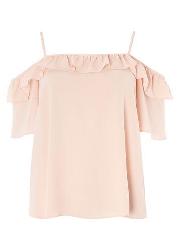 Dorothy Perkins Petite Blush Cold Shoulder Top