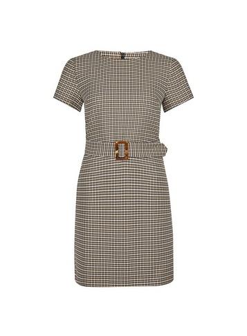 Dorothy Perkins Petite Multi Colour Check Print Belted Dress