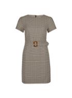 Dorothy Perkins Petite Multi Colour Check Print Belted Dress