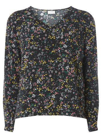 Dorothy Perkins *vila Black Floral Top