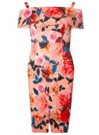 Dorothy Perkins Petite Coral Floral Bardot Dress