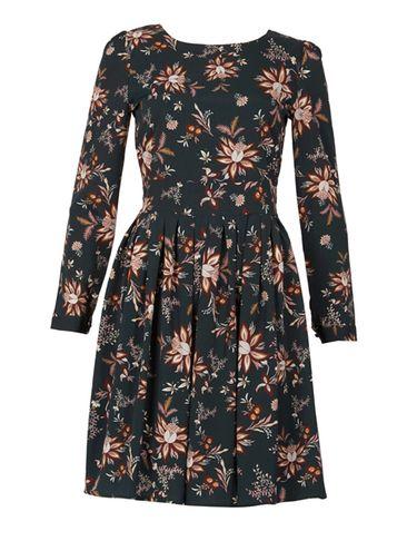 Dorothy Perkins *tenki Green Floral Tie Skater Dress