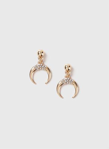 Dorothy Perkins Gold Horn Drop Earrings