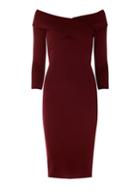 Dorothy Perkins Wine Wrap Knitted Dress