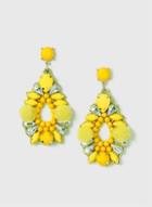 Dorothy Perkins Yellow Bead And Pom Earrings