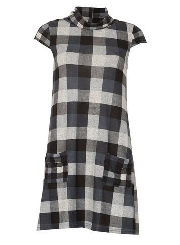 *izabel London Multi Grey Cowl Neck Shift Dress
