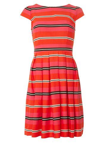 Dorothy Perkins Red Stripe Fit And Flare Dress