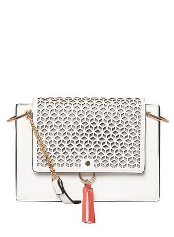 Dorothy Perkins White Laser Cut Cross Body Bag