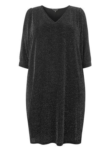Dorothy Perkins Dp Curve Black Sparkle Split Shift Dress