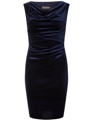 Dorothy Perkins *billie & Blossom Navy Velour Bodycon Dress