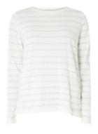 Dorothy Perkins *vila White And Blue Striped Crew Neck Knitted Top