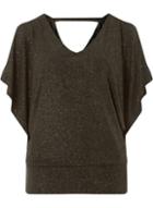 Dorothy Perkins *billie & Blossom Black And Gold Glitter Batwing Top