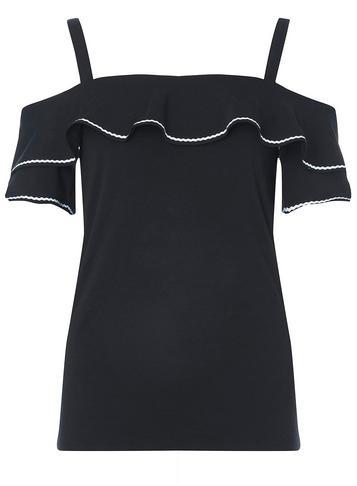 Dorothy Perkins *tall Navy Ric Rac Jersey Top