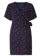 Dorothy Perkins *vero Moda Navy Cherry Print Wrap Dress