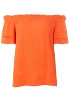 Dorothy Perkins Orange Frill Bardot Top