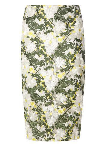 Dorothy Perkins Green Floral Embroidered Pencil Skirt