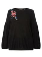 Dorothy Perkins *dp Curve Black Embroidered Bubble Sleeve Jumper