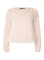 Dorothy Perkins Blush Lurex Balloon Sleeve Top