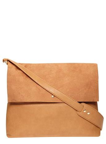 Dorothy Perkins Tan Large Foldover Crossbody Bag