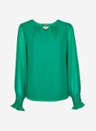 *billie & Blossom Green Long Sleeve Blouse