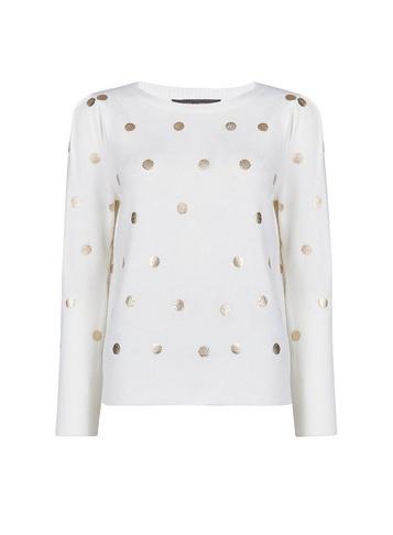 Dorothy Perkins Ivory Foil Spot Print Jumper