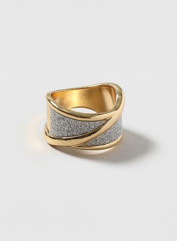 Dorothy Perkins Gold Glitter Twist Ring
