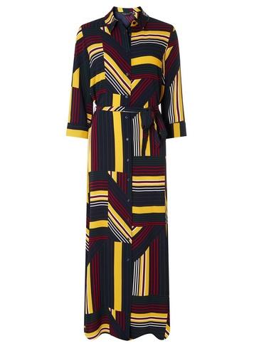 Dorothy Perkins Green And Yellow Cut About Shirt Maxi Dress