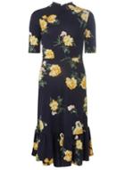 Dorothy Perkins Navy Floral Midi Skater Dress