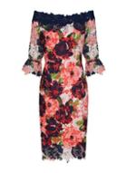 Dorothy Perkins *paper Dolls Multi Bloom Print Pencil Dress