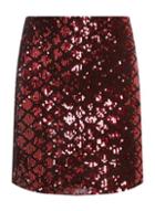 Dorothy Perkins Raspberry Diamond Sequin Embellished Mini Skirt
