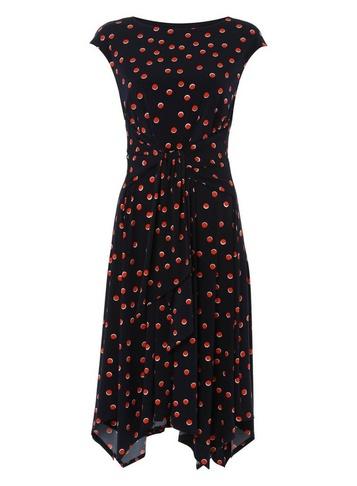 *roman Originals Polka Dot Hanky Hem Dress