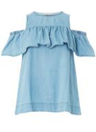 Dorothy Perkins *vero Moda Blue Ruffle Denim Top