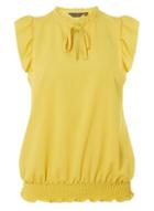 Dorothy Perkins Yellow High Neck Gathered Top