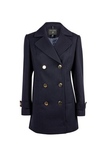 Dorothy Perkins Navy Button Front Pea Coat