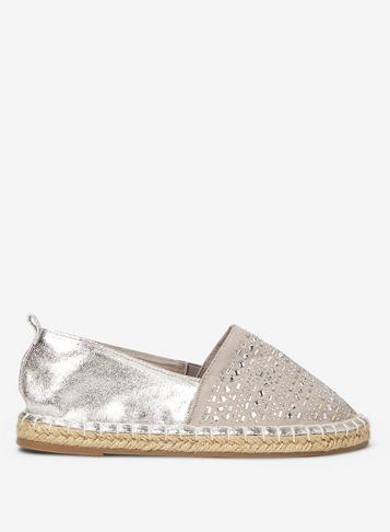Dorothy Perkins Silver Chloe Espadrilles