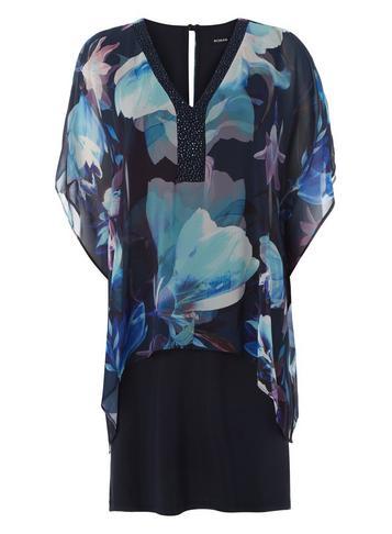 Dorothy Perkins *roman Originals Navy Sparkle Overlay Dress