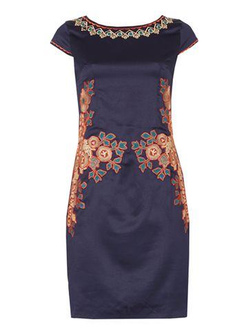 Dorothy Perkins *izabel London Navy Oriental Fitted Dress