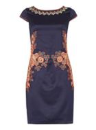 Dorothy Perkins *izabel London Navy Oriental Fitted Dress