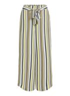 *vila Multi Colour Yellow Stripe Print Trousers
