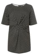 Dorothy Perkins Dp Curve Monochrome Spotted Knot Front Tunic