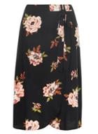 Dorothy Perkins Black Amber Bloom Wrap Midi Skirt