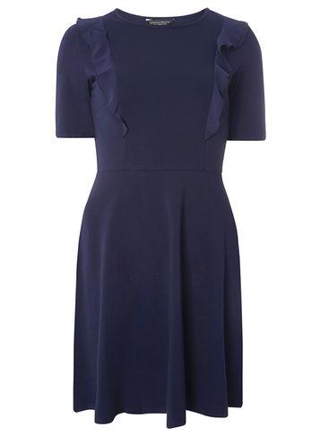 Dorothy Perkins Navy Chiffon Ruffle Dress